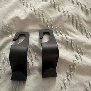 Black Car Seat Headrest Hooks